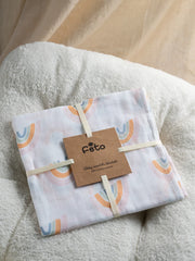 FETO COTTON MUSLIN SWADLE WRAP - BIG RAINBOW