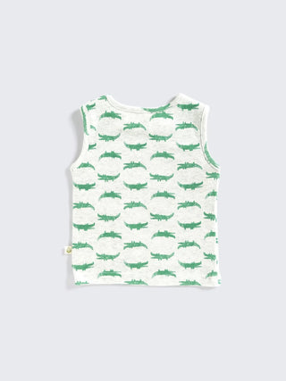 Crocodile Print - Sleeveless Unisex Baby Vest - Kidulan