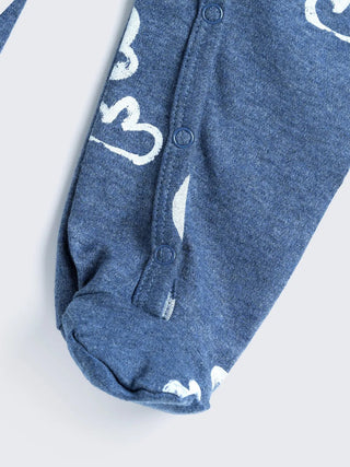 Cozy Cloud Printed Full Sleeves Footed Sleepsuit - Kidulan