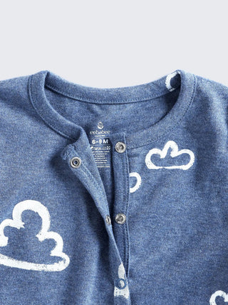 Cozy Cloud Printed Full Sleeves Footed Sleepsuit - Kidulan