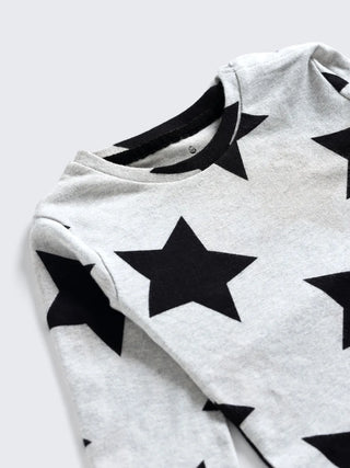 Cozy Star Print Top & Velour Pant Set - Kidulan