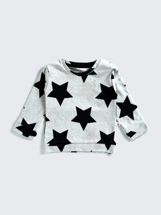 Cozy Star Print Top & Velour Pant Set - Kidulan