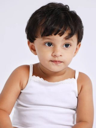 Sleeveless white camisole combo for baby - Kidulan