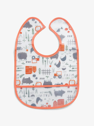 Orange & graphic pattern Baby bibs combo for baby boys & girls - Kidulan