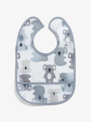 Grey & blue teddy  graphic pattern Baby bibs combo for baby boys & girls