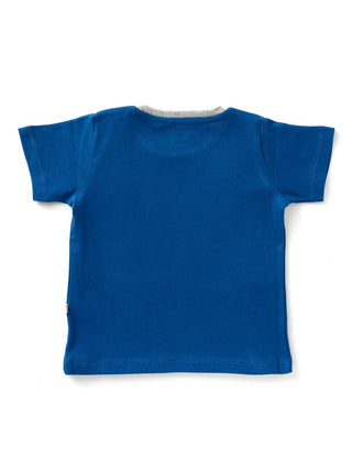 Half sleeve blue graphic t-shirt for baby - Kidulan