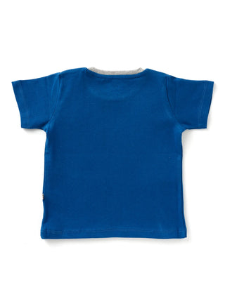 Half sleeve blue graphic t-shirt for baby