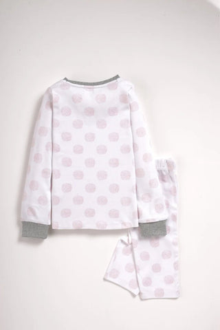 Full sleeve white & pink dots pajama set for baby - Kidulan