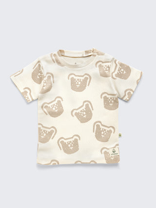 Eebabee Bear Print Baby T-Shirt and Shorts Set