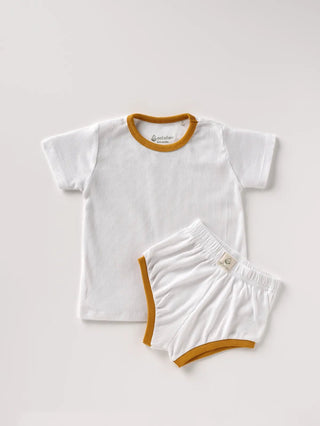 Half sleeve white summer outfit for baby - Kidulan