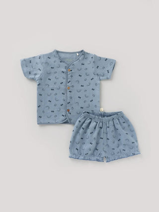 Half sleeve blue t-shirt & bloomer for baby - Kidulan