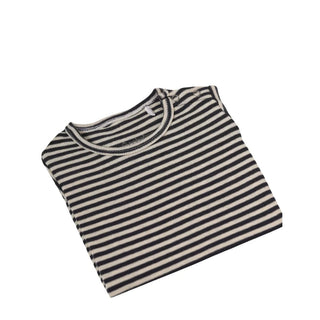 Half sleeve white & black little boys stripes t-shirt for baby - Kidulan