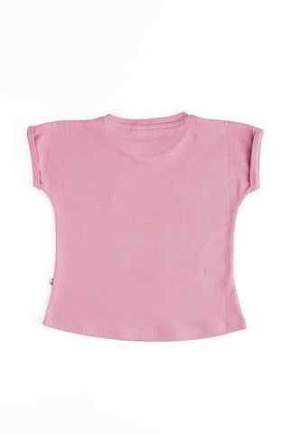 Half sleeve pink graphic t-shirt for baby - Kidulan