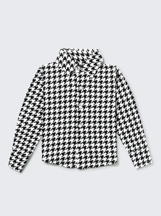 Girls Monochrome Houndstooth Comfy Co - ord Set - Kidulan