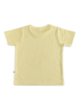 Half sleeve light yellow graphic t-shirt for baby - Kidulan