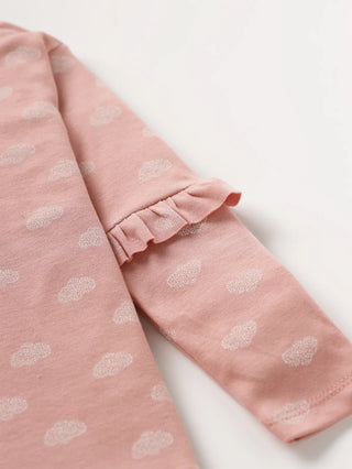 Full sleeve pink frill set for baby girl