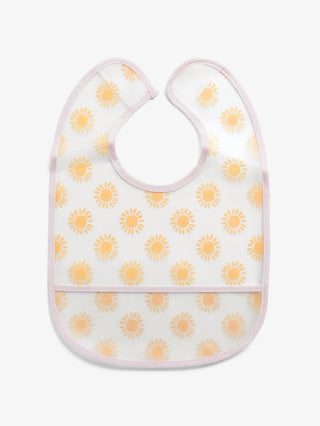 Orange & grey pattern with pink border Baby bibs combo for baby boys & girls - Kidulan