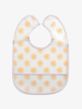Orange & grey pattern with pink border Baby bibs combo for baby boys & girls
