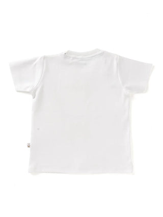 Half sleeve white boys graphic tee for baby - Kidulan