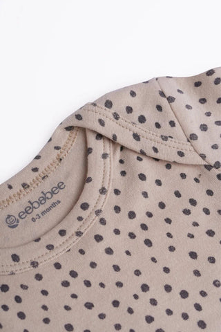 Half sleeve cream & black dots bodysuit for baby