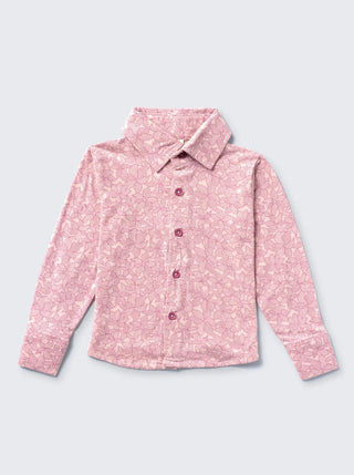 Pink Petal Printed Comfy Co - ord Set for Girls - Kidulan