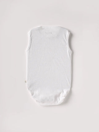 Sleeveless pure white bodysuit for baby - Kidulan