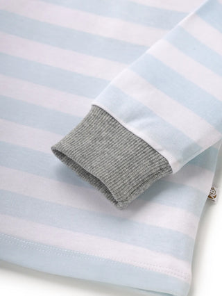 Full sleeve sky blue and White cuff t-shirt for baby