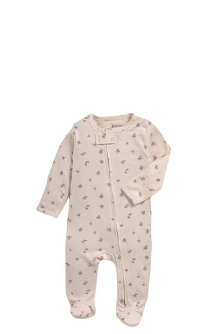 Full sleeve light greyish pink zipper sleepsuit with cap for baby - Kidulan