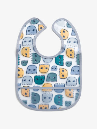 Blue & graphic pattern baby bibs combo for baby boys & girls - Kidulan