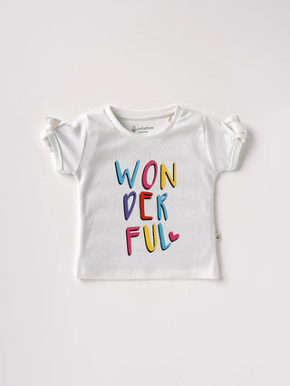 Baby Girl Wonderful Graphic Tee & Star Print Skirt Set Combo - Kidulan