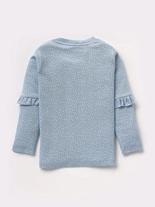 Full sleeve blue frill set for baby girl - Kidulan