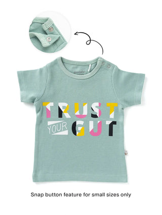 Half-sleeve cyan graphic t-shirt for baby