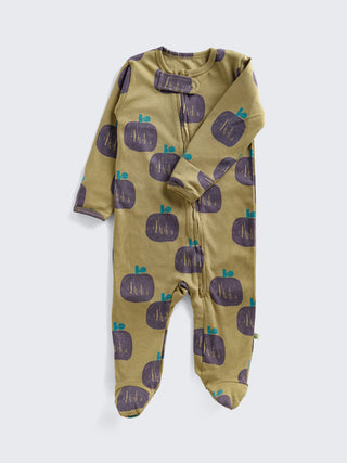 Eebabee Apple Print Footed Baby Sleepsuit with 2-Way Zip