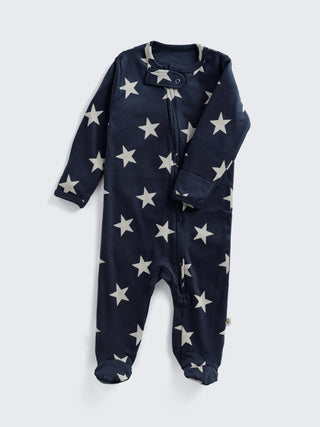 Eebabee Star Print Footed Baby Sleepsuit with 2-Way Zipper