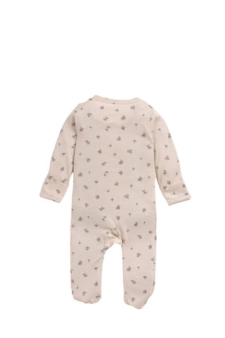 Full sleeve light greyish pink zipper sleepsuit with cap for baby - Kidulan