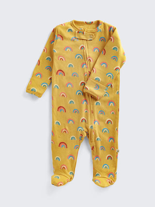 Eebabee Rainbow Print Footed Baby Sleepsuit with 2-Way Zip