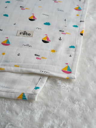 FETO COTTON MUSLIN SWADLE WRAP 2 PCS - Kidulan