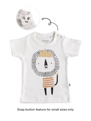 Half sleeve white boys graphic tee for baby - Kidulan