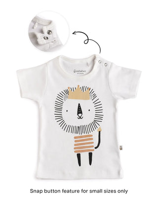 Half sleeve white boys graphic tee for baby