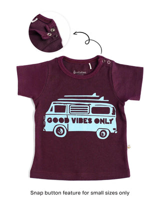 Half sleeve brown graphic t-shirt for baby - Kidulan