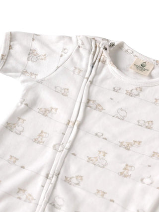 Half sleeve cute graphic in white jumpsuit for baby girls and boys