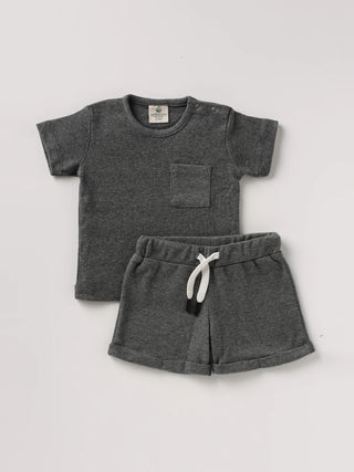Baby Shorts Co-ord set 3pc combo pack (Baby Cream, Grey & Baby Blue)
