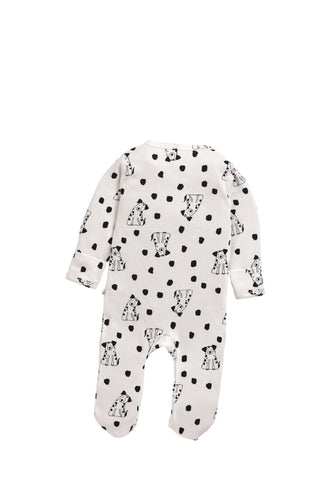 White zipper sleepsuit with cap  for baby