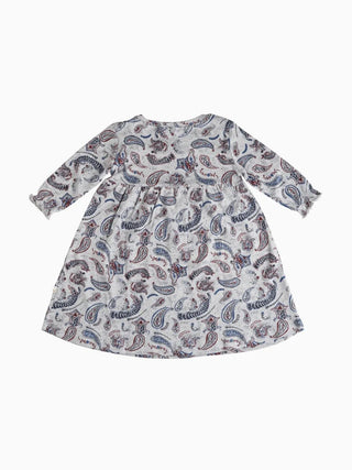 Full sleeve graphic pattern in grey floral gown for baby girl - Kidulan