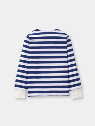 Full sleeve blue & white cuff t-shirt for baby - Kidulan