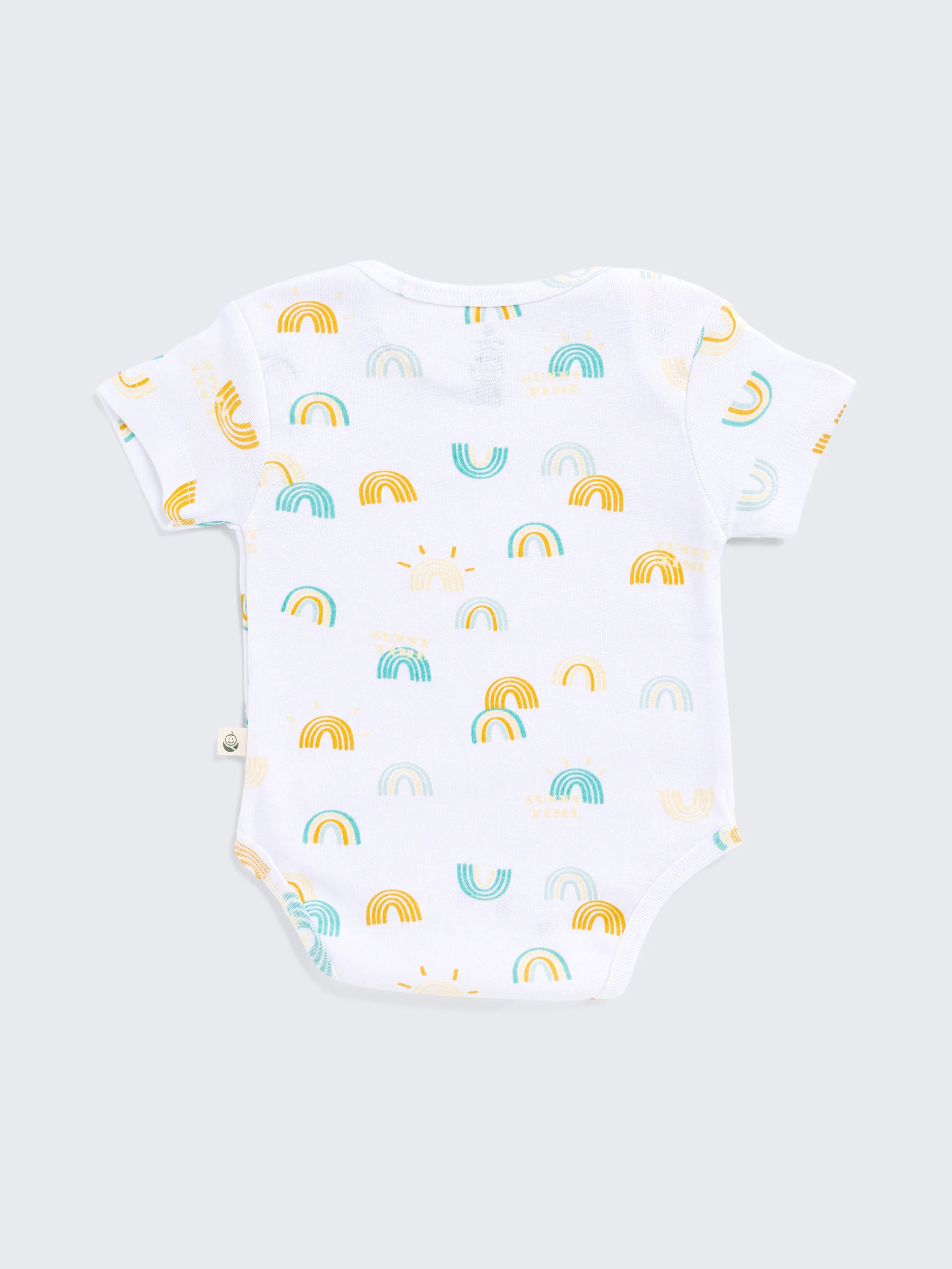 Sunny Rainbow Print Bodysuit Shorts Summer Set for Baby