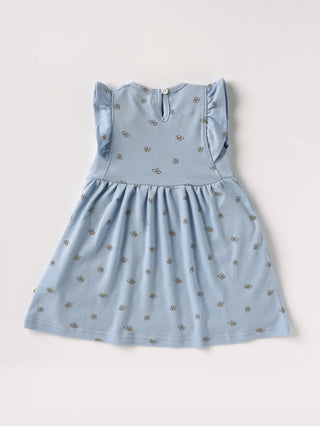 Sleeveless blue frock for baby girls - Kidulan