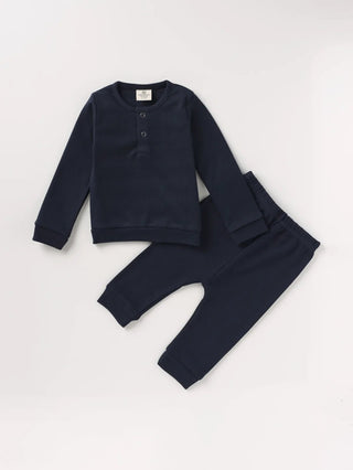 Baby Full sleeve Co - ord set 2pc combo pack (Baby Blue & Dark Navy blue) - Kidulan