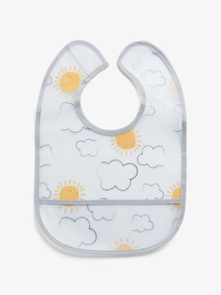 Grey & blue teddy graphic pattern Baby bibs combo for baby boys & girls - Kidulan