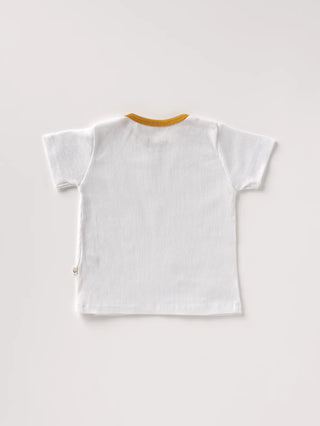 Half sleeve white summer outfit for baby